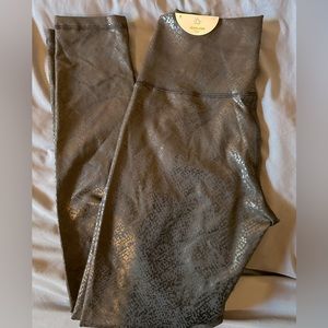 Offline By Aerie Metallic Shiny Snake Skin High Rise Leggings Pants